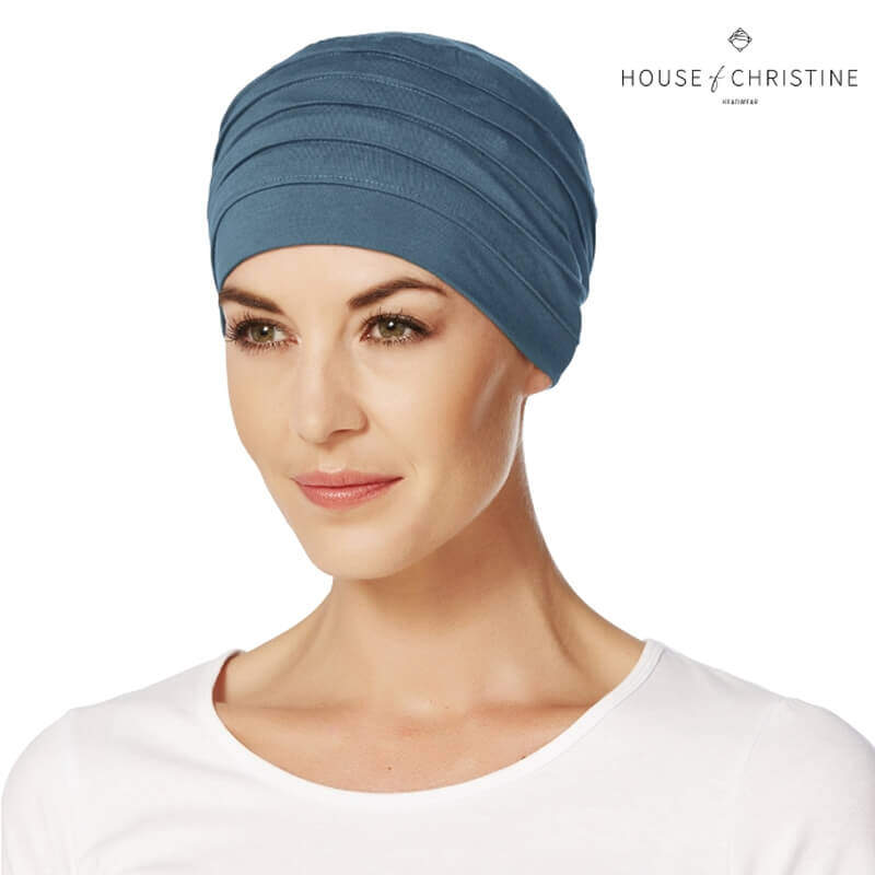 Bonnet chimio Ella bleu petrole