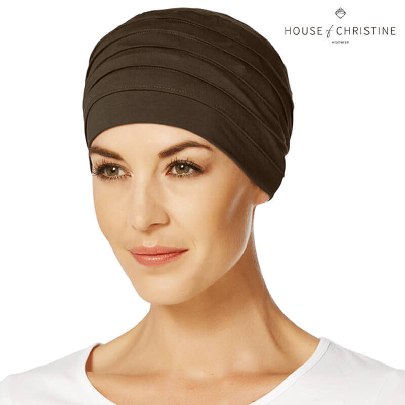 Bonnet Chimio Ella Noir 4 Bonnet chimio Ella chocolat