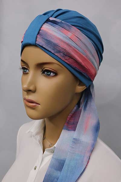 Foulard drapé Nora - Mousseline de soie - Agrémenter bonnets et casquettes 19 Foulard Nora 1/43