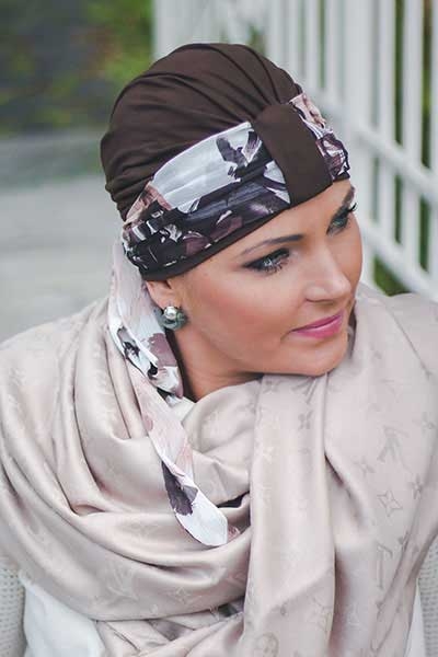 Foulard drapé Nora - Mousseline de soie - Agrémenter bonnets et casquettes 13 Foulard Nora CH 20