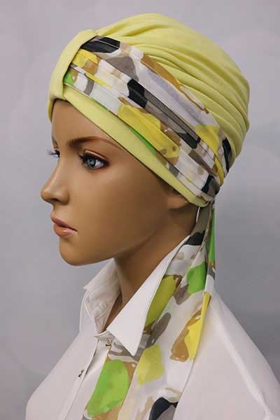 Foulard drapé Nora - Mousseline de soie - Agrémenter bonnets et casquettes 14 Foulard Nora CH 58