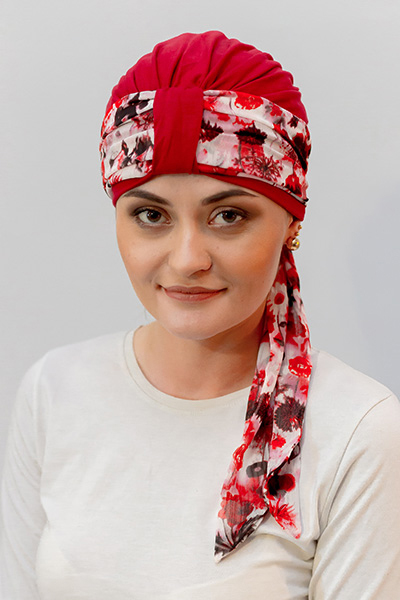 Foulard drapé Nora - Mousseline de soie - Agrémenter bonnets et casquettes 21 Foulard Nora CH 28