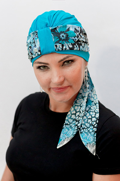 Foulard drapé Nora - Mousseline de soie - Agrémenter bonnets et casquettes 4 Foulard Nora CH 45