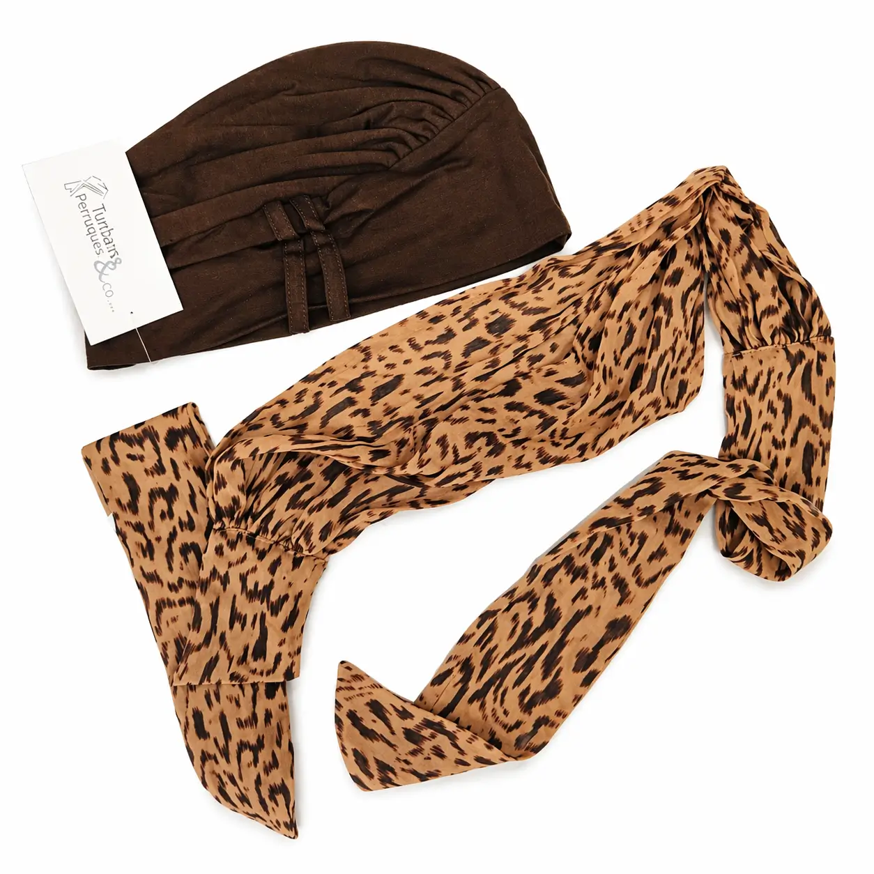 Bonnet Chimio Camélia Chocolat + Foulard Nora 3 Bonnet Chimio Camélia Chocolat + Foulard Nora – Image 3
