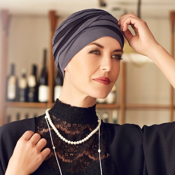 Bonnet chimio Hindi bambou bali, doux, confortable et élégant pour cuir chevelu sensible