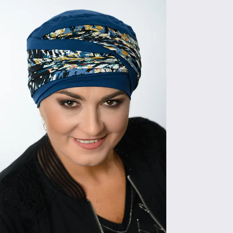 Bonnet chimio bambou navy et son imprimé