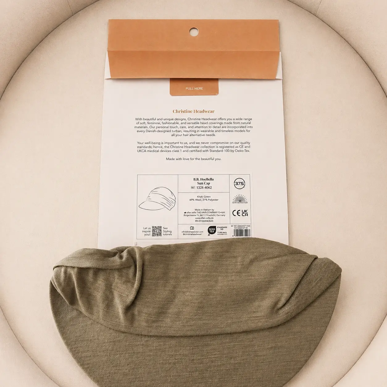 Casquette chimio drapée Soft Line - Technologie 37,5° 2 Casquette chimio drapée Soft Line - Technologie 37,5° – Image 2