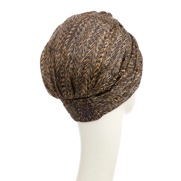 Bonnet Chimio Boho Plaza 2 Bonnet chimio Boho Plaza Christine Headwear – Bonnet doux, soyeux et élégant style bohème pour cuir chevelu sensible ou alopécie.