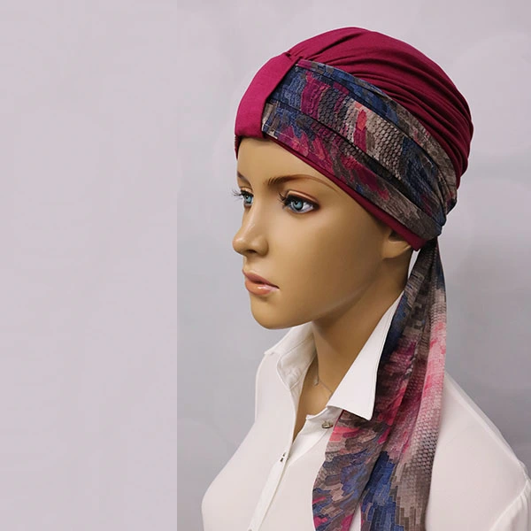 Foulard drapé Nora - Mousseline de soie - Agrémenter bonnets et casquettes 38 Foulard Nora-CH34