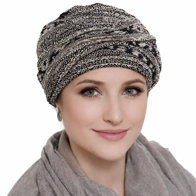 Bonnet chimio Layla Winter en jersey de coton pour femme