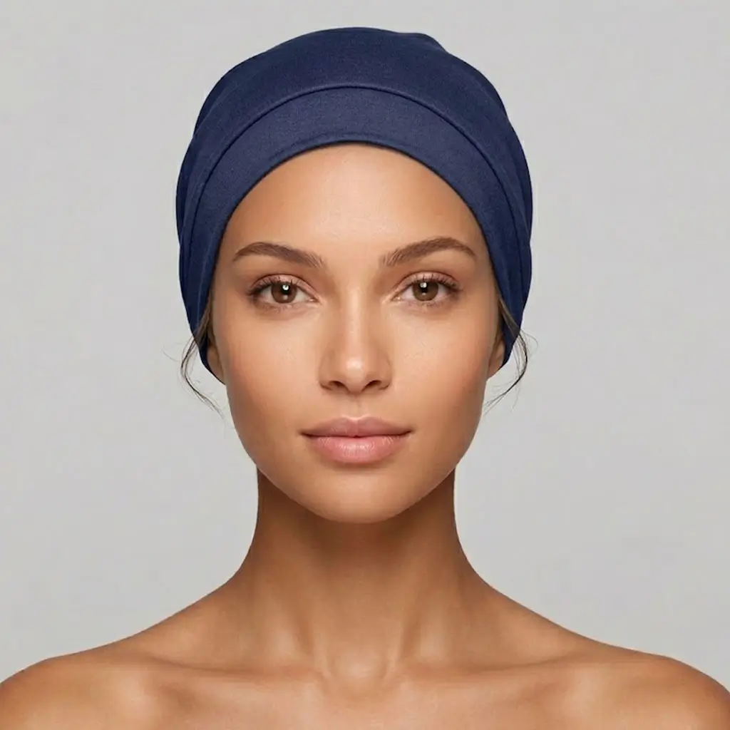 Bonnet chimio femme coton Basic - Essentiel pendant la chimiothérapie 1 Bonnet chimio basic coton navy