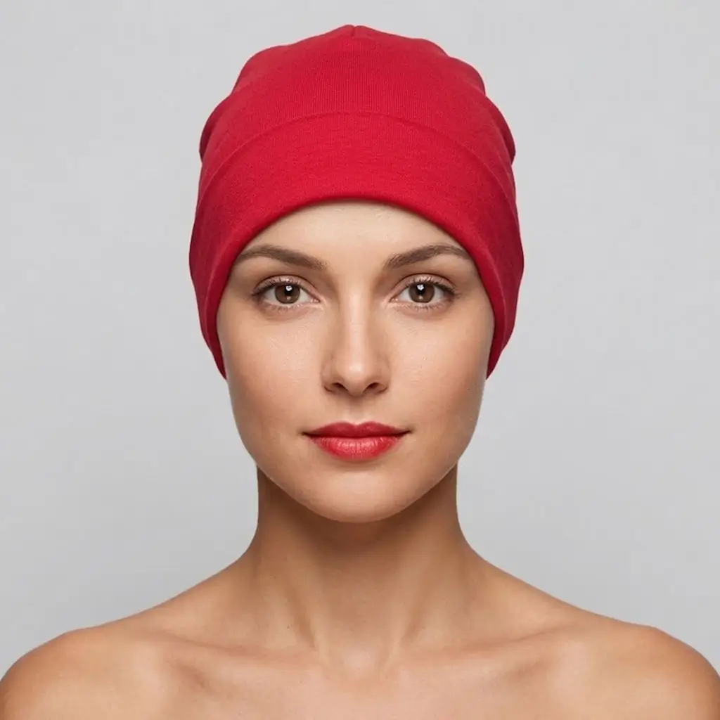 Bonnet chimio femme coton Basic - Essentiel pendant la chimiothérapie 4 Bonnet chimio basic coton rouge
