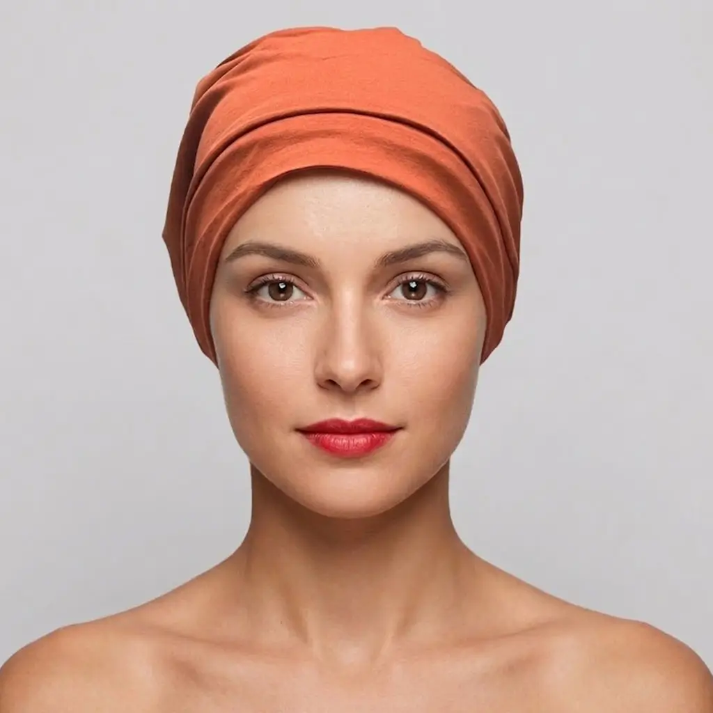 Bonnet chimio femme coton Basic - Essentiel pendant la chimiothérapie 2 Bonnet chimio basic coton terracotta